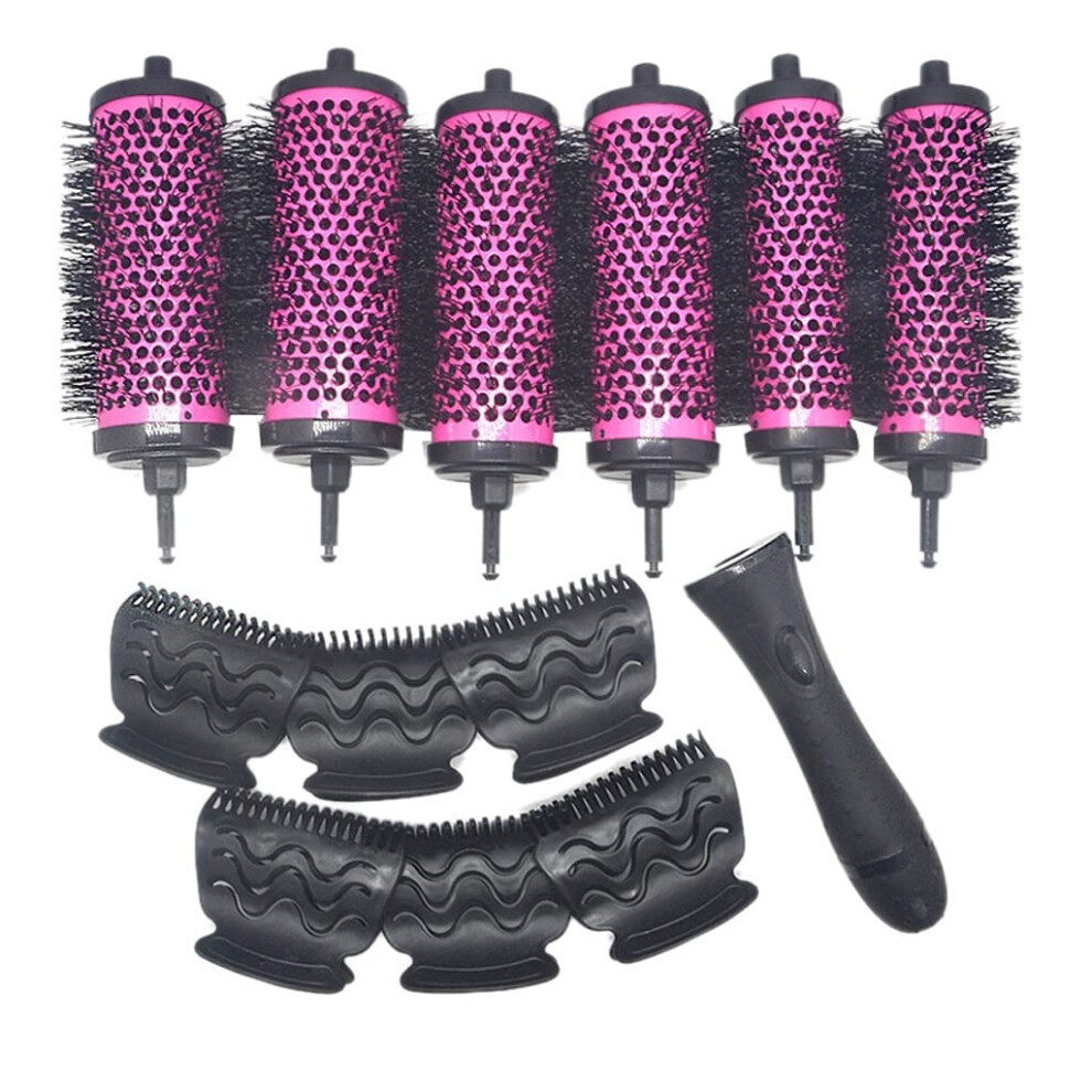 Ceramic Hair Brush Set with Detachable Handle, 3 Size Barrels for Smooth Static Styling