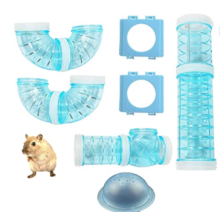 Tunnel pour hamster, jouet tubulaire pour petits animaux, tunnel de jeu à monter soi-même, construction robuste en plastique et rails de connexion