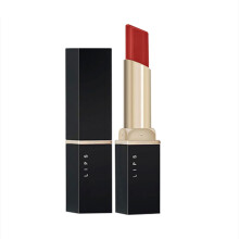 Red Lipstick Nonstaining Cup Nonfading Velour Finish Compact Black Tube for Purse