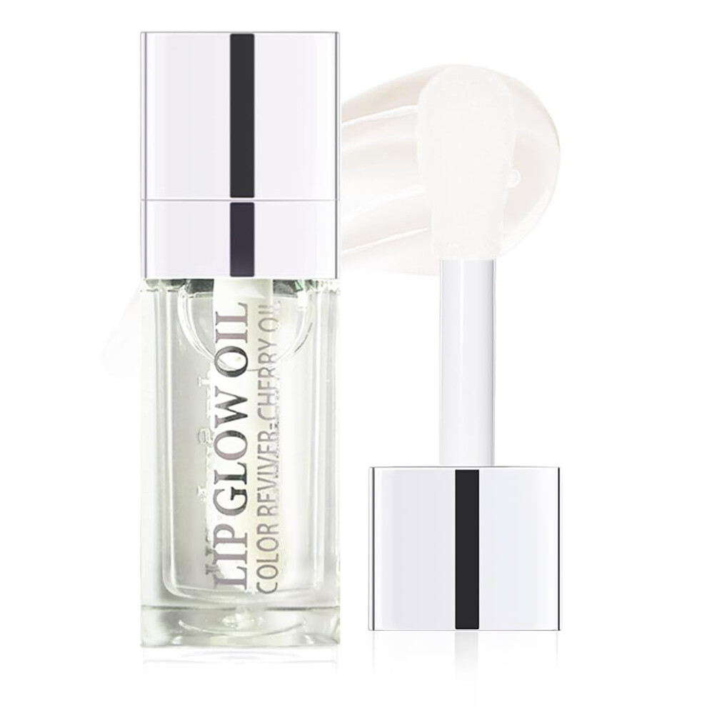 Red Hydrating Tinted Lip Oil Gloss With Cherry Seed Oil, Nonsticky Nourishing Lip Balm 017#