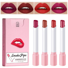Matte Lipstick Set 4 Colors Waterproof Velvet Finish 24H Long Lasting Creative Tube Design