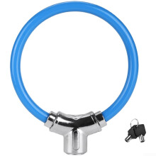 Bike Lock Heavy Duty Zinc Alloy Cable with Key, 11.5mm Steel Wire Weather Resistant for Bicycle Motorcycle EV Blue