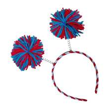 Bandeau boules de fourrure 3 couleurs, fils amusants,-Rouge
