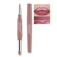 Lip Liner and Lipstick Set 2 in 1 Waterproof Long Lasting Matte or Glossy Double Ended Pen for Women