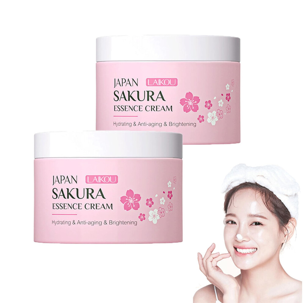 Cream Face Moisturizer With Sakura Essence And Hyaluronic Acid, Deep Hydration And Firming, 2Pcs