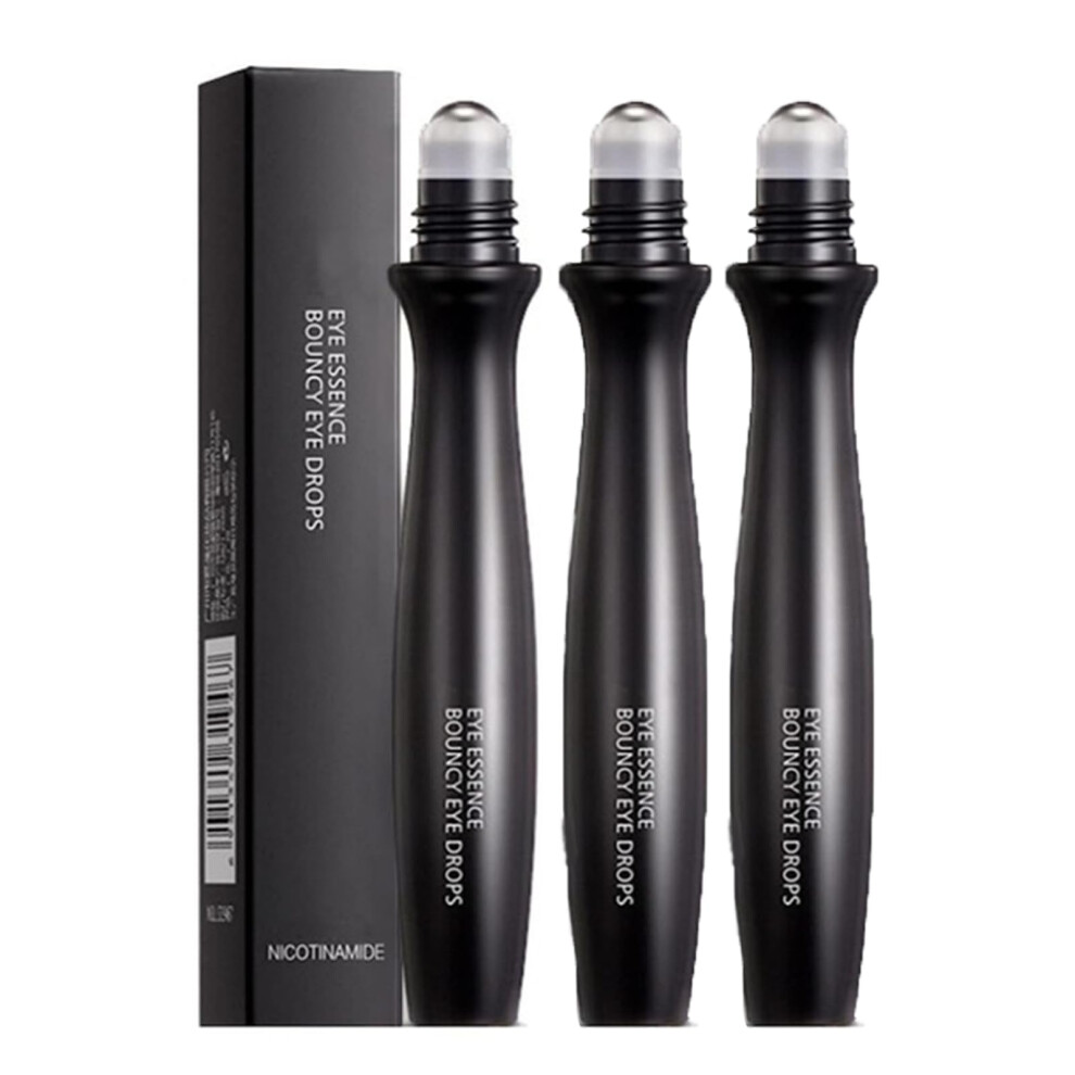 Eye Serum Roller 3pcs for Dark Circles and Puffiness, 360 Cooling AntiPuff Essence, Hydrating Under Eye Cream for Wrinkles