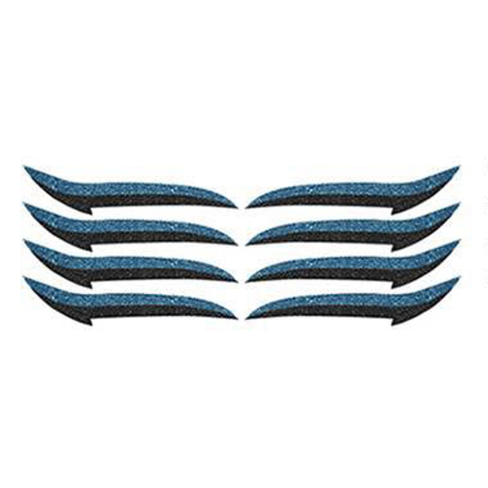 Blue Glitter Reusable Eyeliner Stickers For Women, Waterproof Self Adhesive Strips For Party Eye Makeup, 4 Pairs