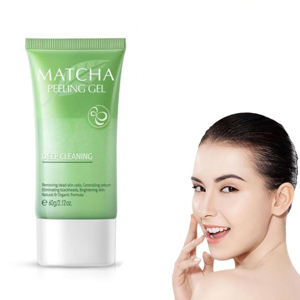 Gentle Matcha Facial Exfoliating Gel 60g Deep Cleansing Face Scrub for Blackheads and Hydration