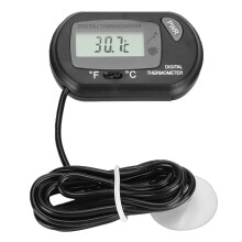 Terrarium Water Temperature Test Digital Thermometer Fish Tank Thermometer With Suction Cup Large LCD Display Easy Read Submerge Probe Aquarium Reptil