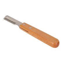Peine reutilizable para el cuidado de mascotas, cuchillo de mano ligero para eliminar el pelo suelto, mango de nogal de alta calidad que garantiza