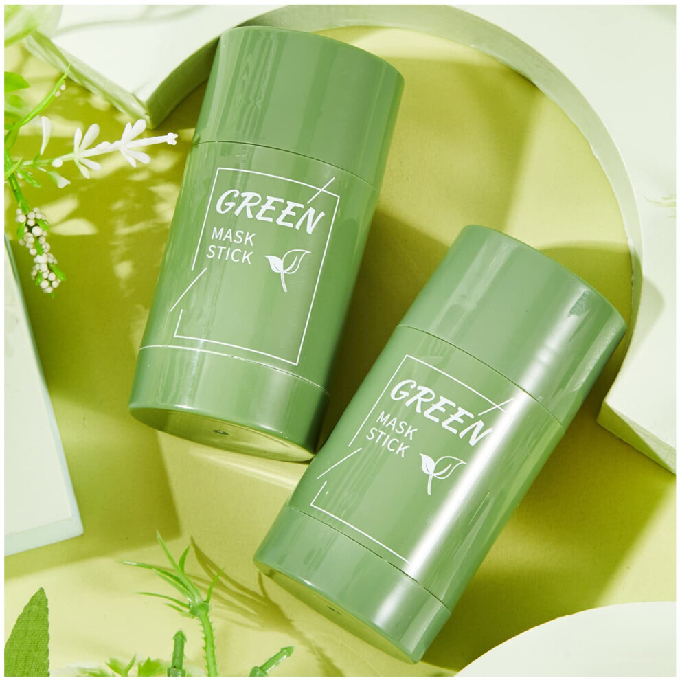 2PCS Green Tea Face Mask Stick for Deep Pore Cleansing and Moisturizing All Skin Types