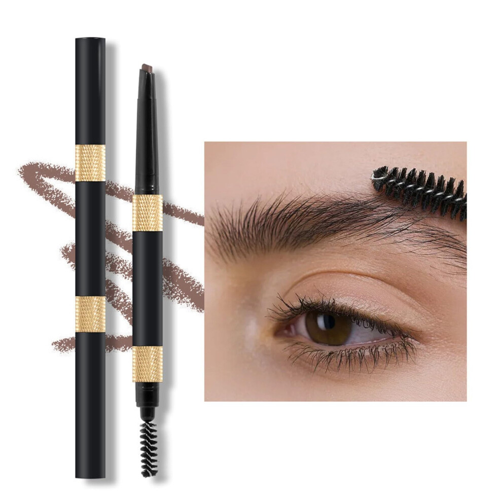 Brown Waterproof Retractable Eyebrow Pencil With Brush, Dualended Light Brow Definer Smudge Proof