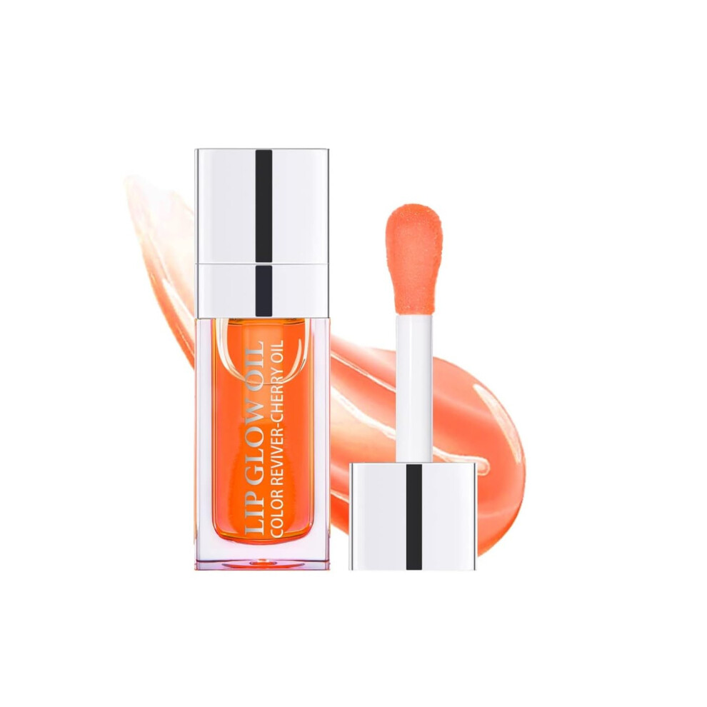 Orange Coral Lip Gloss With Nourishing Lip Oil For Plump Lips And Glossy Hydrating Shine