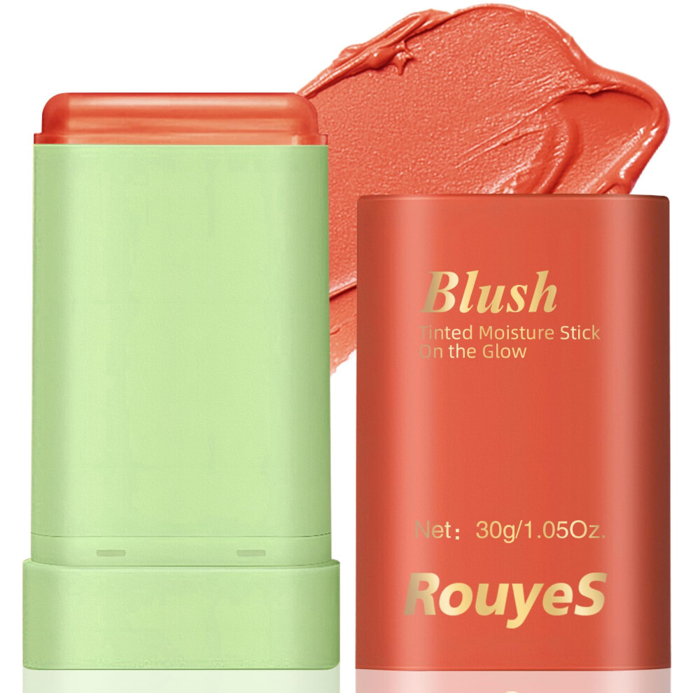 Cream/Coral/Orange Blush Stick Waterproof Long Wear Multiuse For Cheeks Lips Eyes
