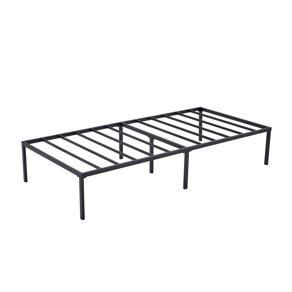 New Mcc Metal Bed Frame W/ Heavy Duty Steel Slats Support And Underbed Storage Space Florence Single Black
