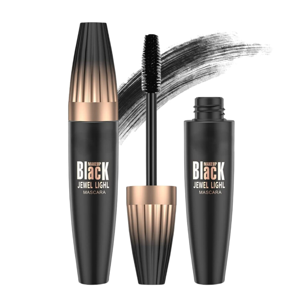 4D Silk Fiber Waterproof Volumizing Mascara and Precise Eyeliner Set for Long Lasting Length