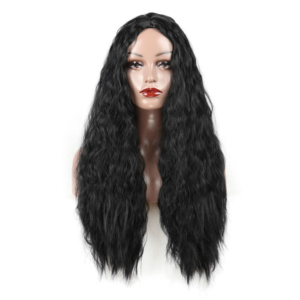 Long Curly Synthetic Wig for Women 28 Inch Deep Wave Heat Resistant Natural Texture