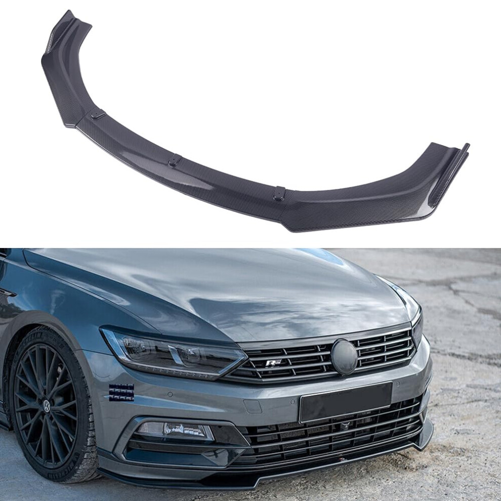 Universal Carbon Fiber Front Lip Spoiler, 3Stage Splitter For Bumper Protection And Sporty Look 9450606920263