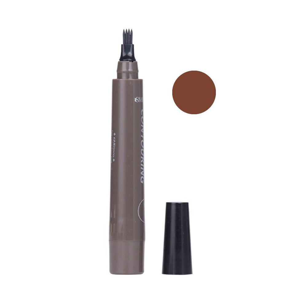 4 Point Microblade Eyebrow Pencil Dark Brown Waterproof Long Lasting Brow Pen for Natural Look