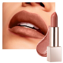 Metallic Glitter Lipstick Champagne Pink Hydrating Longwear with Silky Glitter Finish