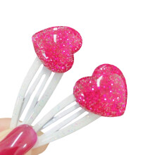 Meisjes hart haarspeldjes glitter schattige mooie-Figuur 9