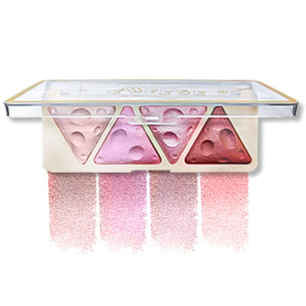Blush Palette with Highlighter and Eyeshadow 3 in 1 Waterproof Shimmery Buildable Finish
