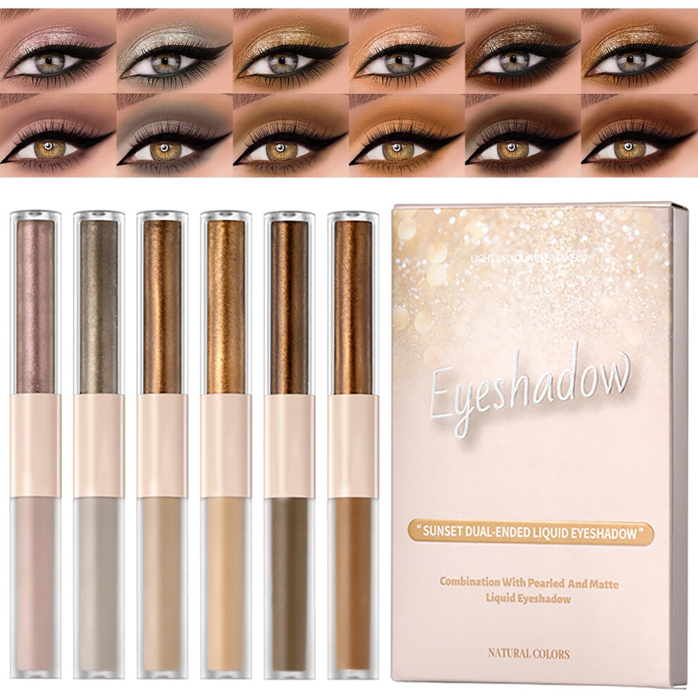 12 Colors Liquid Eyeshadow Set, DualEnded Matte and Shimmer, Long Lasting Waterproof Eye Makeup