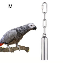 Giocattolo per uccelli in acciaio inossidabile con campanellino dal suono dolce, accessorio per gabbia da appendere, giocattolo da masticare