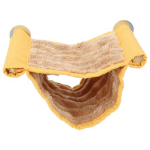 Rede de pelúcia para animais de estimação de pequeno porte, cama suspensa de camada dupla, plataforma de brincadeiras para gaiola com material de