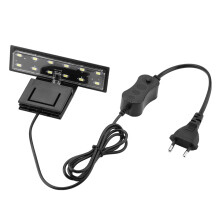 Lampada per acquario con timer integrato, clip per acquario, super luminosa, a basso consumo energetico, ideale per acquari con piante.