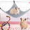 Rede suspensa para gaiola de animais de pequeno porte, macia e confortável, em lona com design triangular, fácil de instalar. 4