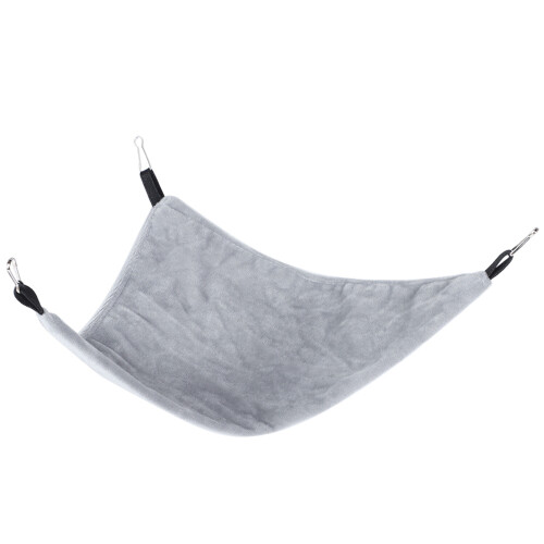 Rede suspensa para gaiola de animais de pequeno porte, macia e confortável, em lona com design triangular, fácil de instalar. 2