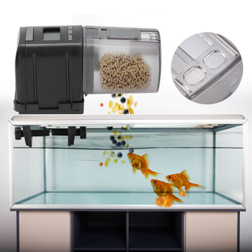Vacation Fish Feeder Battery Powered Automatic Fish Food Dispenser With Timer Auto Fish Feeder For Small Tank Betta Turtle Pond Programmable Timer 1
