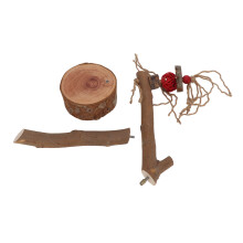 Poleiro para pássaros roer, suporte de corda de madeira de macieira natural, superfície antiderrapante, afiador de garras, durável e resistente a
