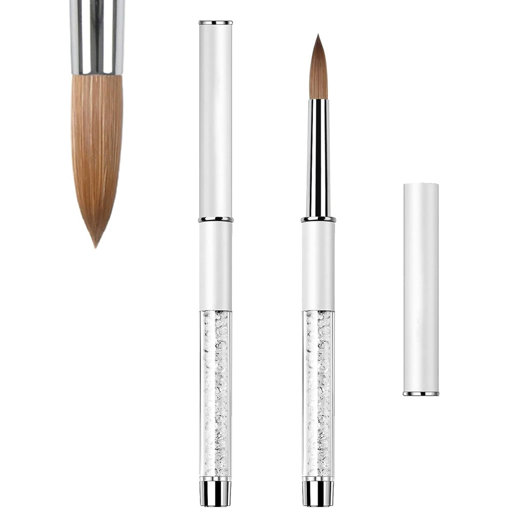 Kolinsky Acrylic Nail Brush Size 8 for Precise Acrylic Sculpting with Ergonomic Wooden Handle