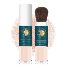 Sunscreen Setting Powder SPF35 Mineral Face Powder Oil Control Matte Finish with Brush 01 Translucent