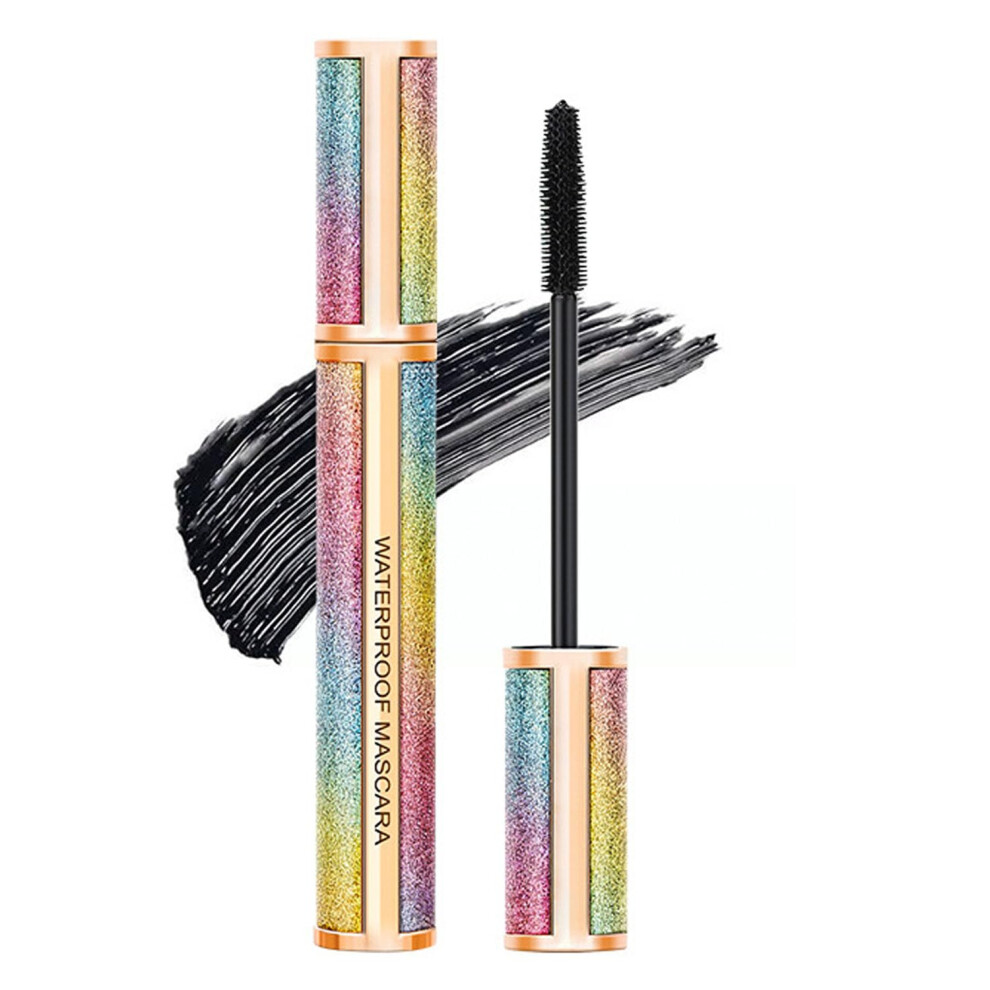 4D Silk Fiber Waterproof Mascara Black, Long Lasting Smudge Proof Volumizing and Lengthening