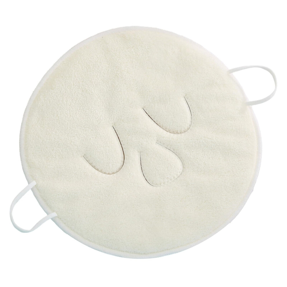 Coral Face Steamer Towel Fleece Reusable For Hot Cold Compress Spa Facial Mask With Elastic Fit 25X25cm