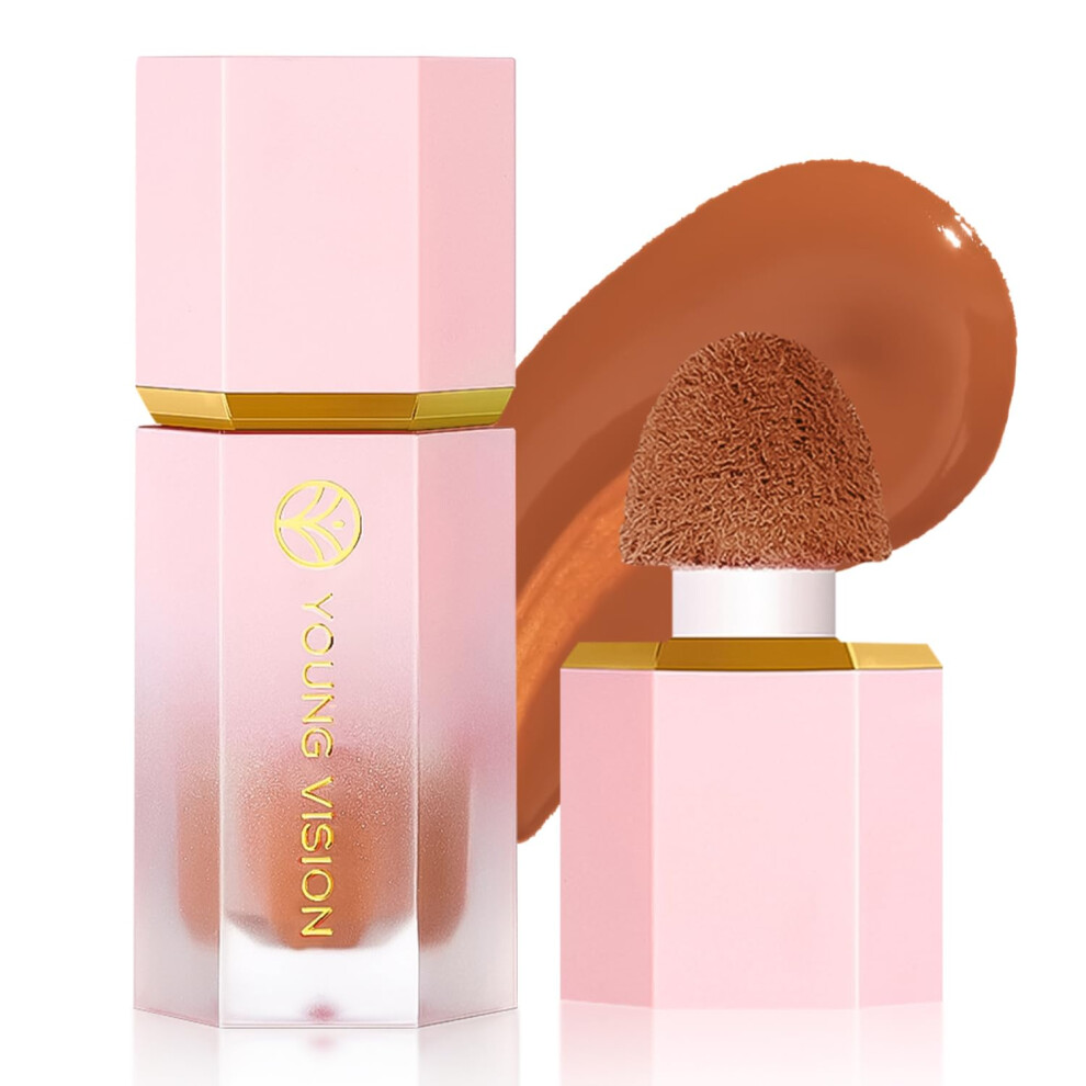 Cream Liquid Blush With Builtin Sponge Applicator, Longlasting Dewy Gel Blush For All Day Wear