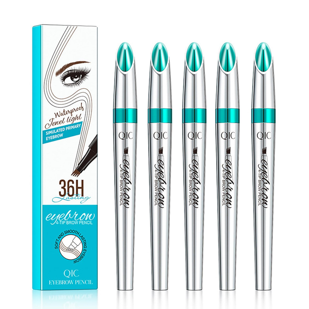 5 Pcs Waterproof Microblading Eyebrow Pencil with MicroFork Tip for Natural LongLasting Brows
