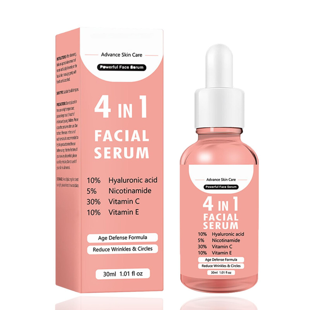 Hyaluronic Acid Vitamin C Face Serum with Retinol for Deep Hydration, AntiAging and Brightening