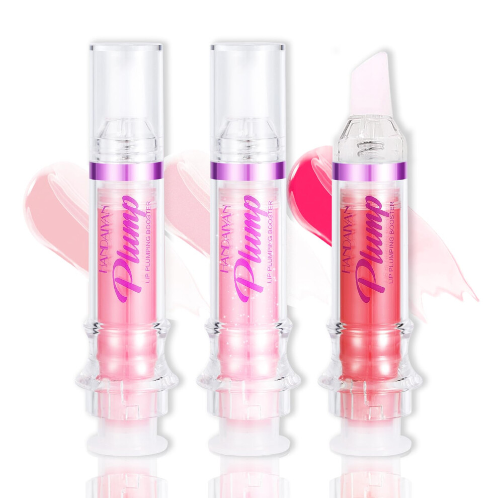 Lip Plumper Gloss Set 3 Colors Hydrating NonSticky Formula for FullerLooking Lips