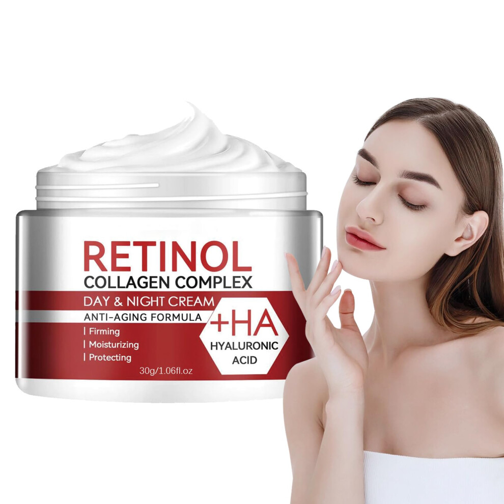 Cream Retinol With Hyaluronic Acid And Collagen, Anti Aging Night Face For Wrinkles