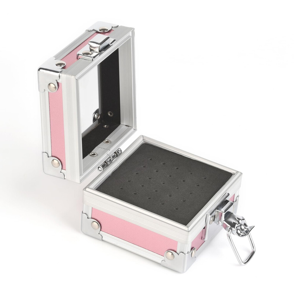 Nail Drill Bits Holder With 25 Holes Organizer, Pink Storage Case For Secure And Quick Access 9187378355572