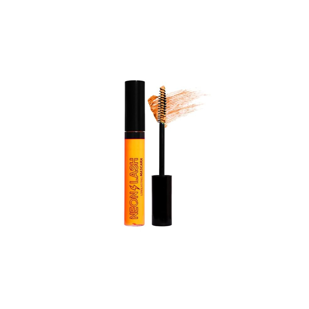 Orange Uv Glow Mascara Waterproof Neon Uv Reactive Longwear For Parties Festivals Stage Use