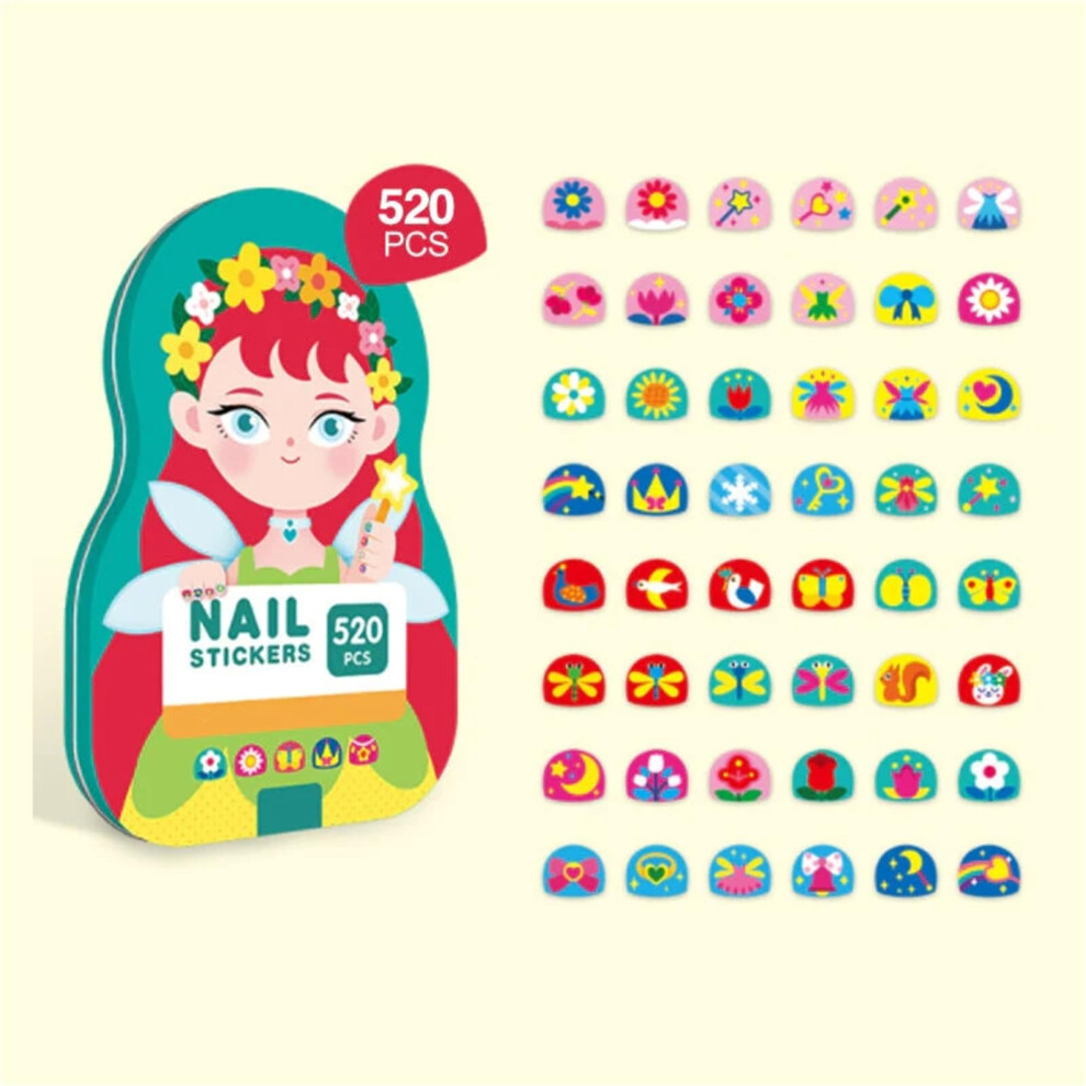 Kids Garden Fairy Nail Stickers Self Adhesive Nail Art Decals for Girls Fast Application 1pc
