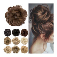 Messy Bun Hair Piece Curly Hair Bun Extension for Women, Heat‑Resistant Synthetic Elastic Scrunchie