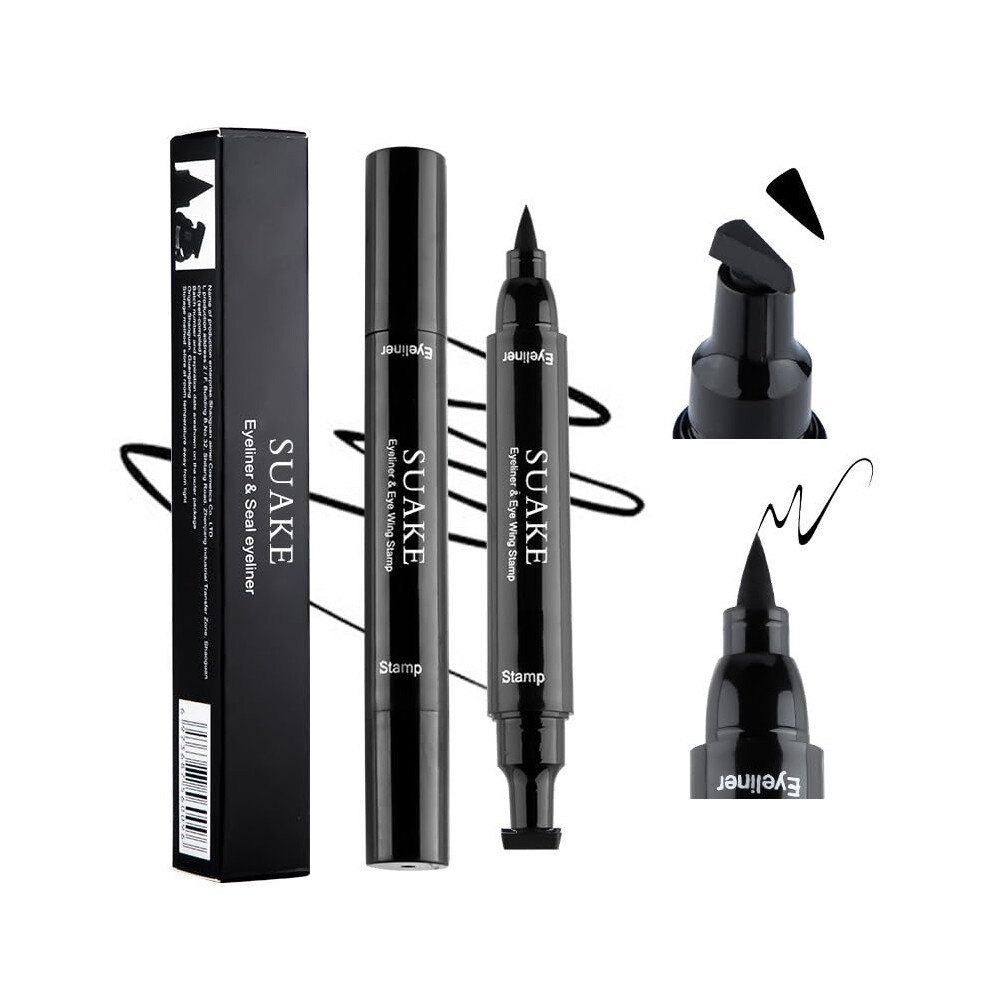 Winged Eyeliner Stamp 2pcs Waterproof Smudge Proof Dual Ended Liquid Eyeliner Pen for  Cat Eye