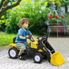 HOMCOM Pedal Go Kart Ride On Excavator W/ Front Loader Digger, Four Wheels Child