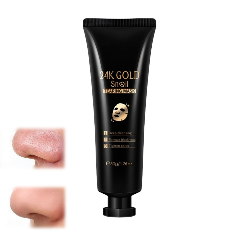 Gold 24K Foil Snail Peel Off Mask For Deep Cleansing, Blackhead Removal And Antiaging Care